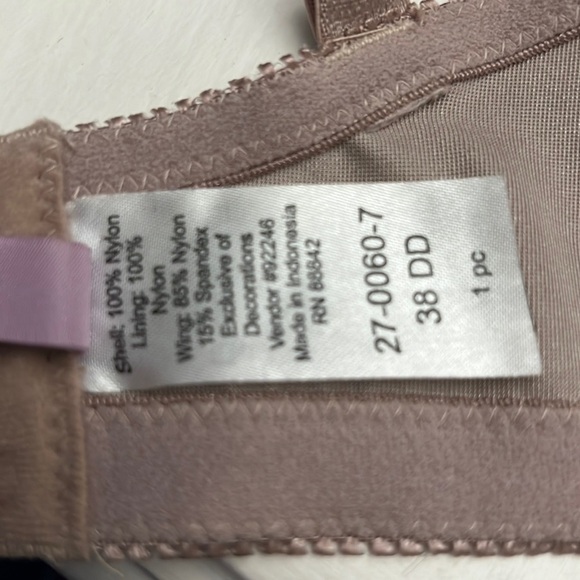 Amoureuse Embroidered Lace Beautiful Bra size 38DD - Picture 9 of 11